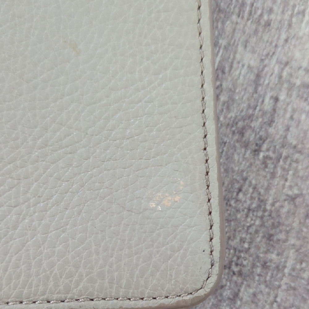 India Hicks Light Gray Leather Clutch Big Zipper - Picture 4 of 9